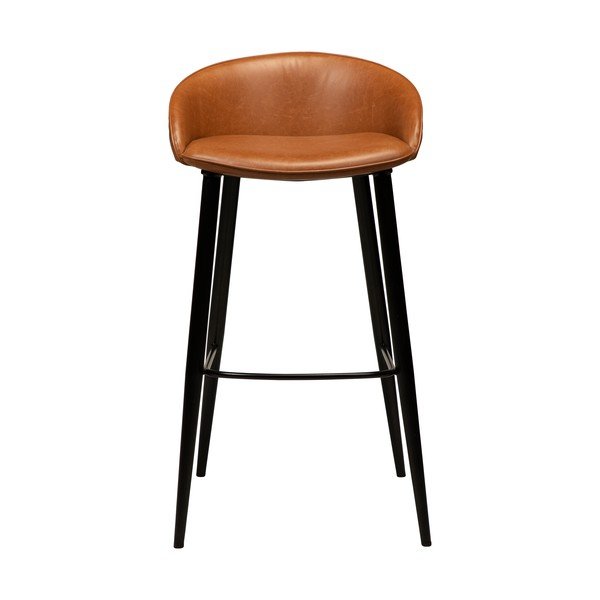 Scaun bar cu husă din piele artificială DAN-FORM Denmark Dual, maro, înălțime 91 cm-image-1