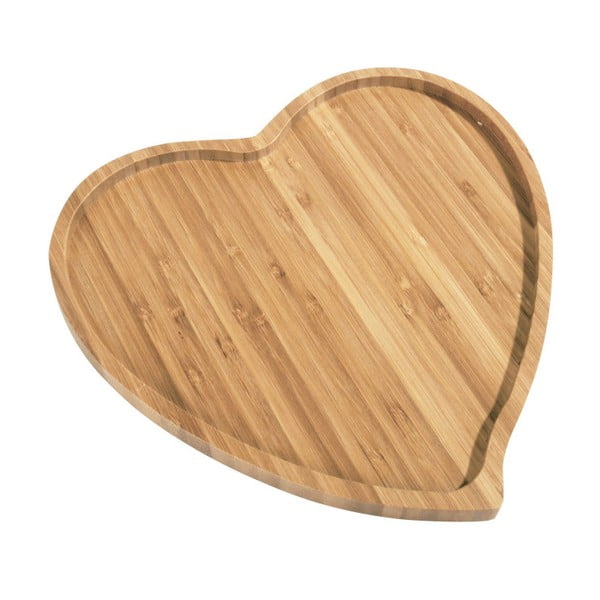 Platou servire din bambus Kosova Heart, 27 x 25 cm