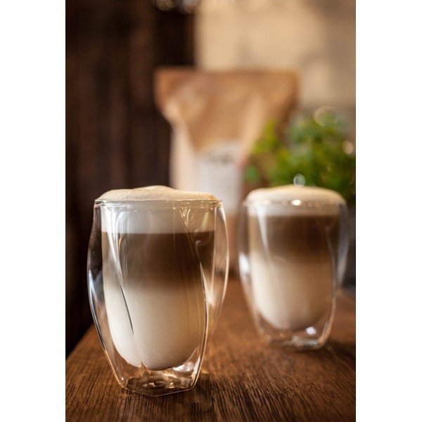 Set 2 pahare cu perete dublu Vialli Design Latte, 300 ml-image-1