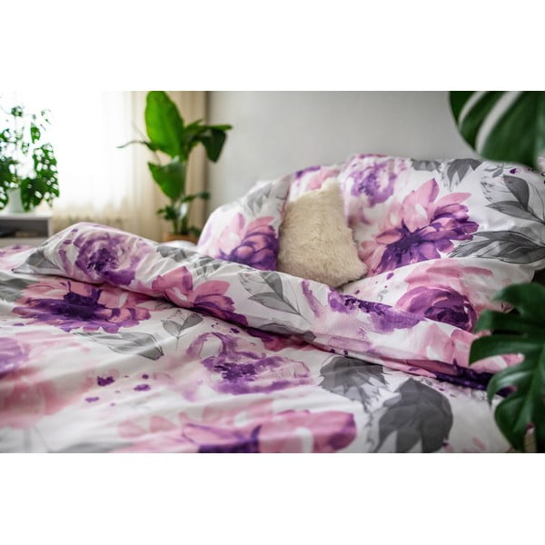 Lenjerie de pat din bumbac satinat Cotton House Penny, 140 x 200 cm, violet-image-4