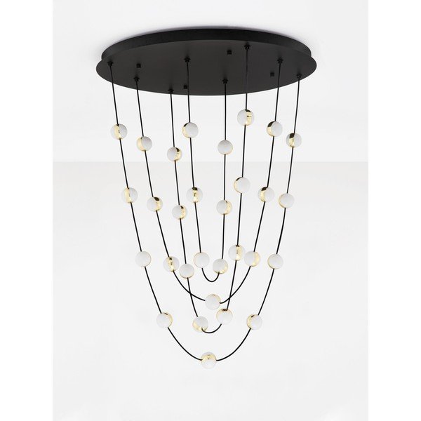 Lustră negru-mat LED cu intensitate reglabilă din aluminiu cu abajur din sticlă acrilică ø 84 cm Alcinoe – Nova Luce-image-3