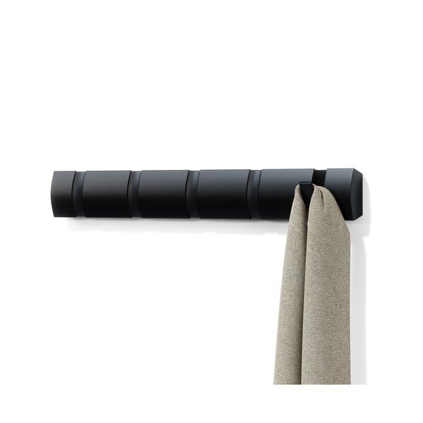 Cuier de perete negru din lemn masiv de plop Flip – Umbra-image-4