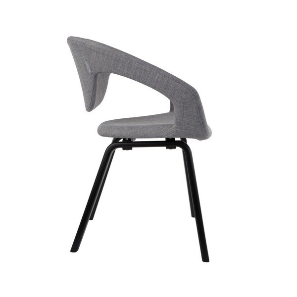 Set 2 scaune cu picioare negre Zuiver Flexback, gri-image-3