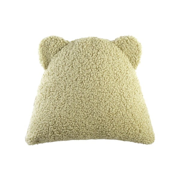Pernă decorativă pentru copii verde cu tapițerie din țesătură bouclé Bear – Wigiwama