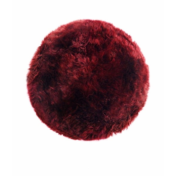 Covor din blană de oaie Royal Dream Zealand, ⌀ 70 cm, roșu