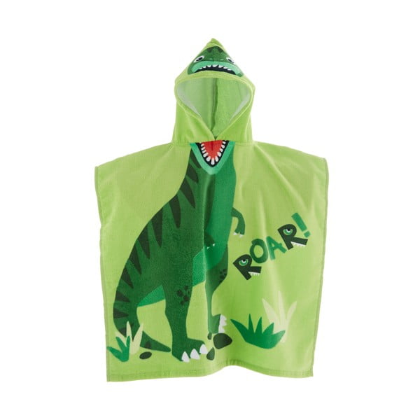 Poncho pentru copii verde din bumbac Dinosaur – Catherine Lansfield