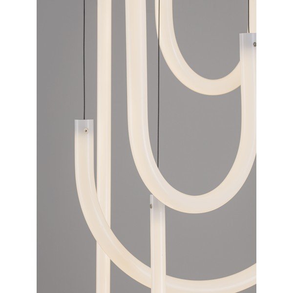 Lustră albă/negru-mat LED cu intensitate reglabilă din oțel cu abajur din sticlă acrilică ø 50 cm Topaz – Nova Luce-image-3