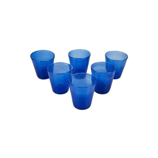 Set 6 pahare Kaleidos Lux, 300 ml, albastru închis 