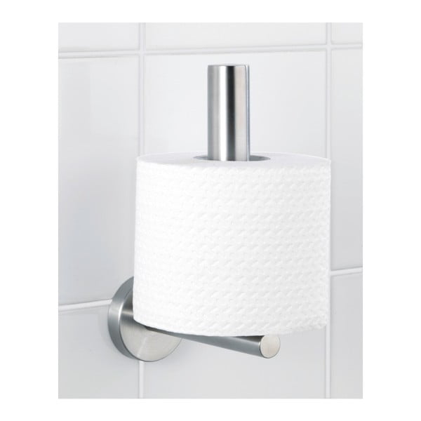 Suport pentru hârtie igienică argintiu mat de montat pe perete din oțel inoxidabil Bosio – Wenko-image-1