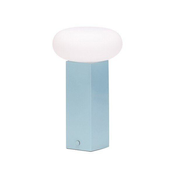 Veioză albastră LED cu intensitate reglabilă din metal cu abajur din sticlă (înălțime 20 cm) Low – Hübsch