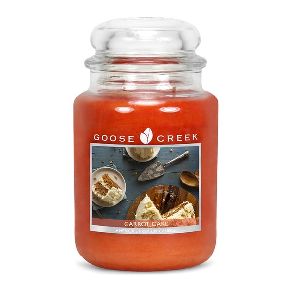 Lumânare parfumată în recipient de sticlă Goose Creek Carrot Cake, 150 ore de ardere
