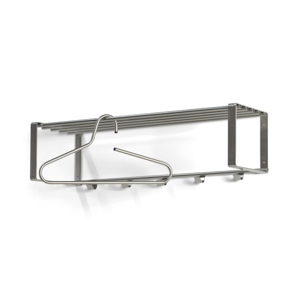 Cuier de perete argintiu cu raft din metal Rex – Spinder Design