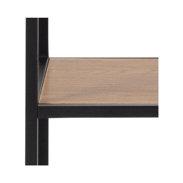 Bibliotecă neagră/în culoare naturală cu aspect de lemn de stejar 135x185 cm Seaford – Actona-image-4