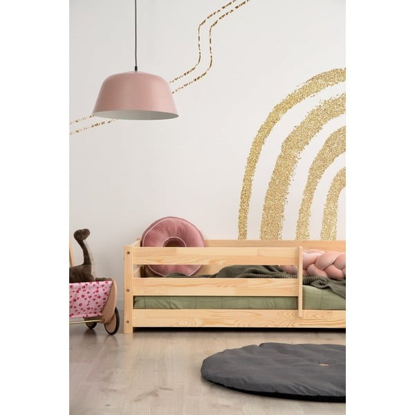 Pat pentru copii  în culoare naturală din lemn de pin 90x180 cm Mila CPD – Adeko-image-2