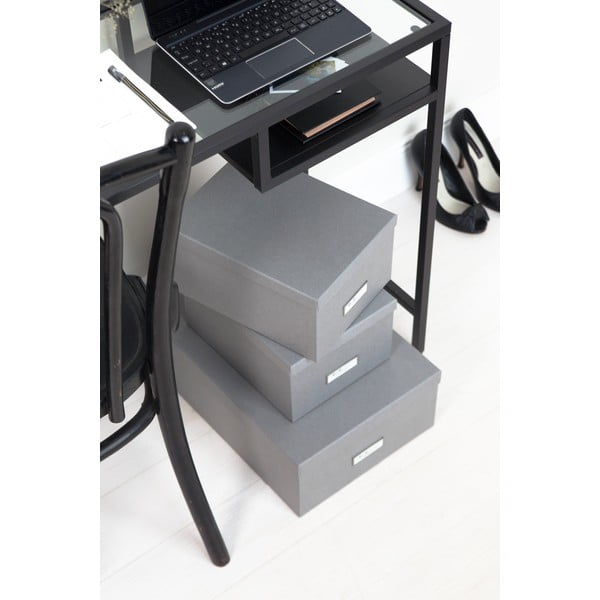 Set 3 cutii de depozitare Bigso Storage Box of Sweden Inge, gri-image-1