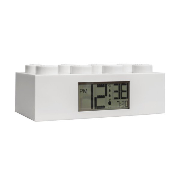 Ceas digital cu alarmă LEGO® Brick, alb-image-3