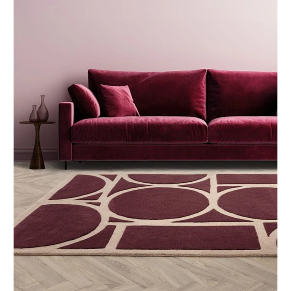 Covor maro închis din lână 200x290 cm Metro Plum – Asiatic Carpets-image-3