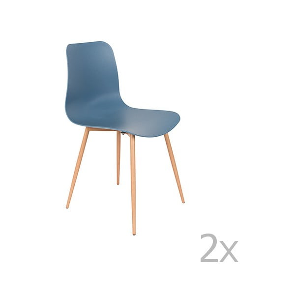 Set 2 scaune White Label Leon, albastru