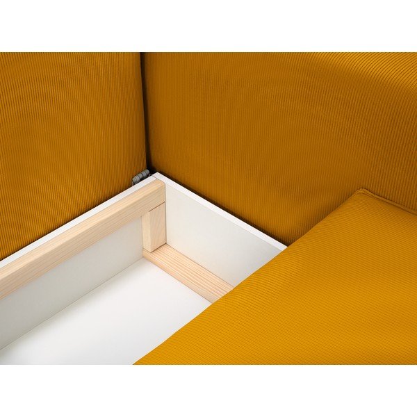Canapea extensibilă din catifea Mazzini Sofas Azalea, galben-image-1