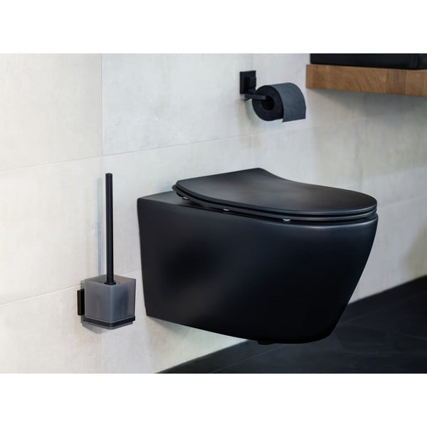 Suport pentru hârtie igienică negru autoadeziv din oțel inoxidabil Quadro – Wenko-image-3