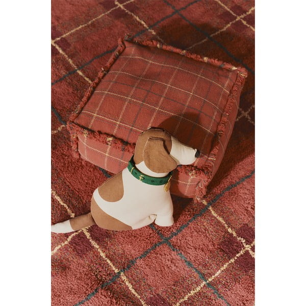 Covor roșu lavabil, țesut manual din bumbac 140x190 cm Tartan Vintage Red – Lorena Canals-image-2