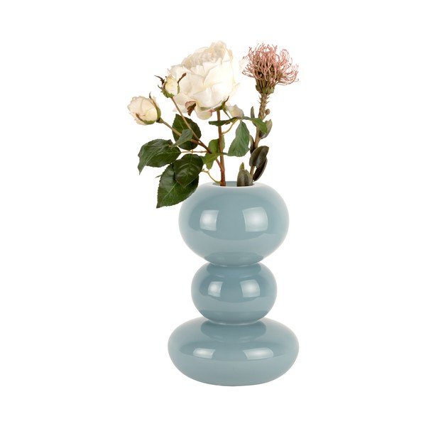 Vază albastră din sticlă Bubbles – PT LIVING-image-2