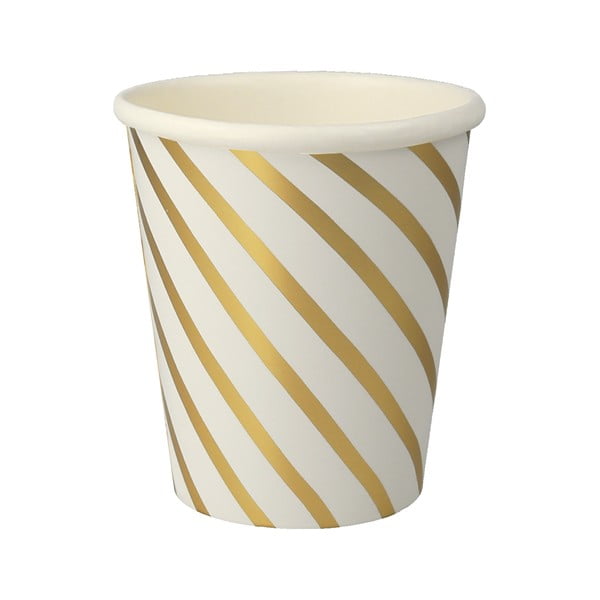 Pahare de unică folosință 8 buc. din hârtie Gold Swirl – Meri Meri