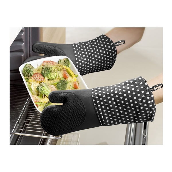 Set 2 mănuși din silicon Wenko Oven Black, negru-image-1