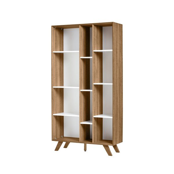 Bibliotecă cu detalii albe Marckeric Tivoli, 98 x 184 cm-image-3