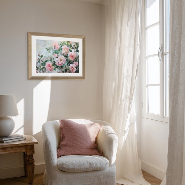 Tablou cu ramă imprimat 75x56 cm Blooming Roses – Styler-image-2