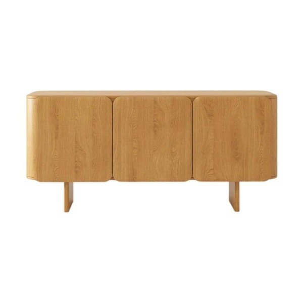 Comodă în culoare naturală din lemn de stejar 160x76x45 cm Charlotte – Micadoni -image-2