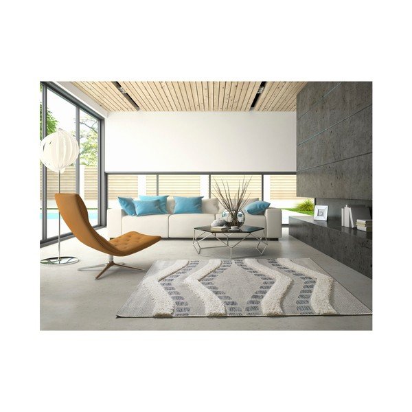 Covor Universal Cheroky Harto, 155 x 230 cm, alb - gri-image-1