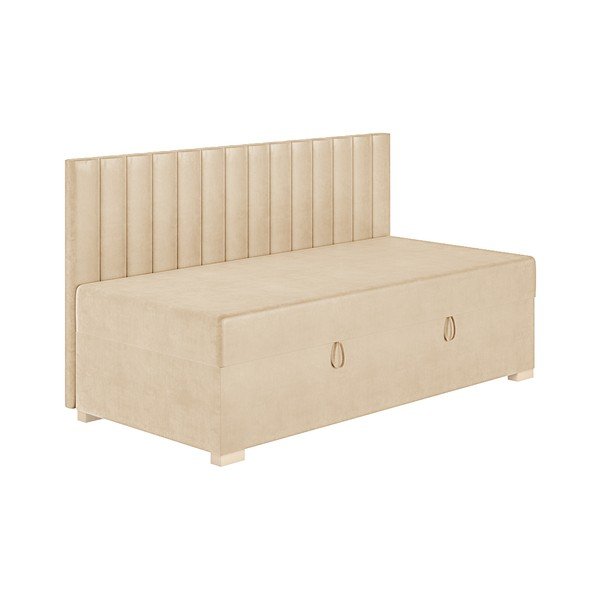Pat pentru copii  bej cu spațiu de depozitare cu saltea 90x200 cm Chill – Ghado-image-4