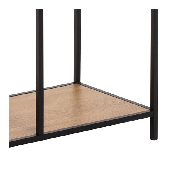 Bibliotecă neagră/în culoare naturală cu aspect de lemn de stejar 77x185x35 cm Seaford – Actona-image-4