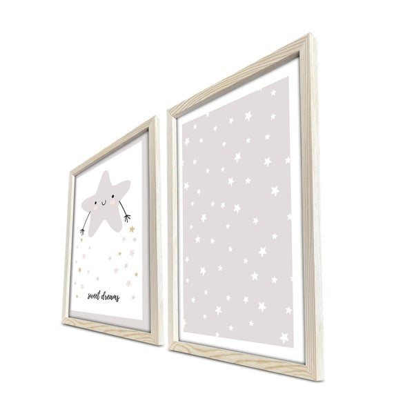 Tablouri pentru copii 2 buc. 38x53 cm Sweet Dreams - Wallity-image-2
