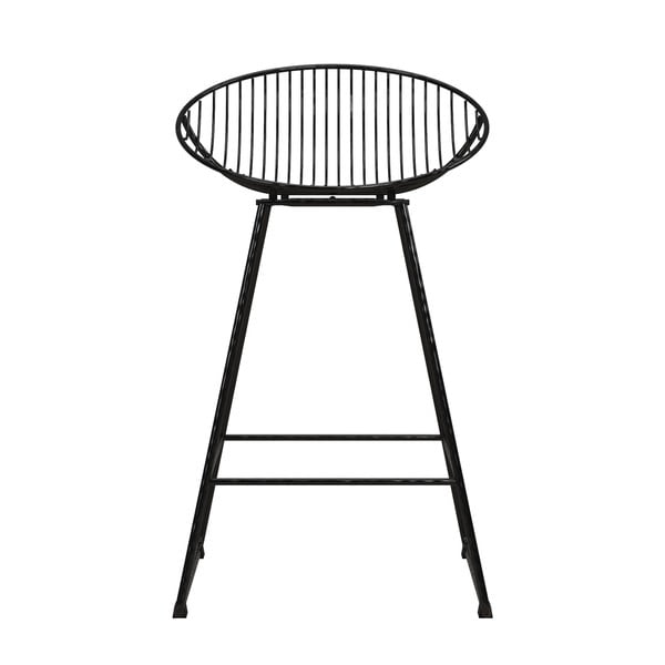 Scaun de bar negru din metal Ellis – CosmoLiving by Cosmopolitan-image-3