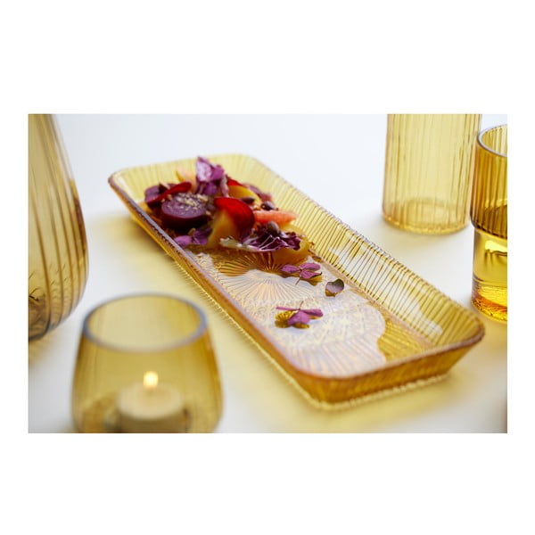 Platou  portocaliu din sticlă 14x38 cm Kusintha – Bitz-image-4