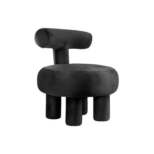 Fotoliu negru cu tapițerie din catifea Abrazo – Leitmotiv