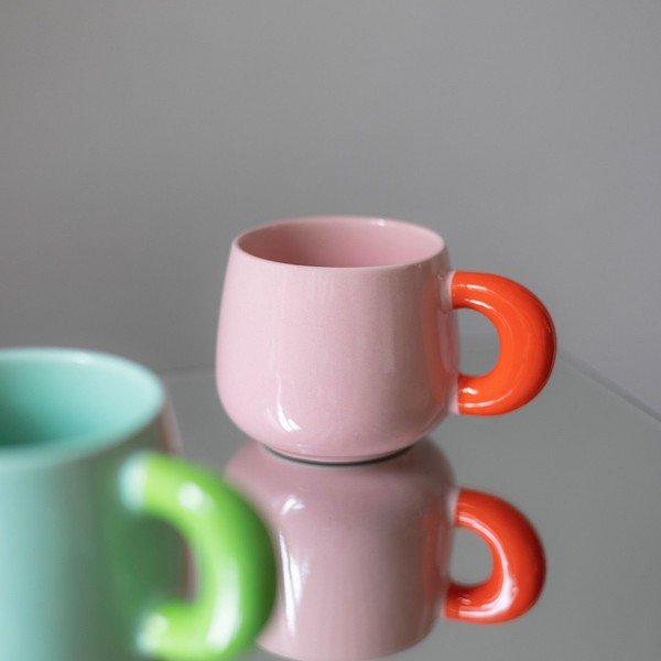Cană roz new bone china 470 ml Coco – ONA-image-1