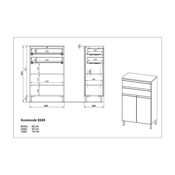 Dulap de baie alb 60x97 cm Salinas - Germania-image-4