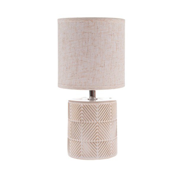 Veioză bej din ceramică cu abajur textil (înălțime 27 cm) Anita – Dakls
