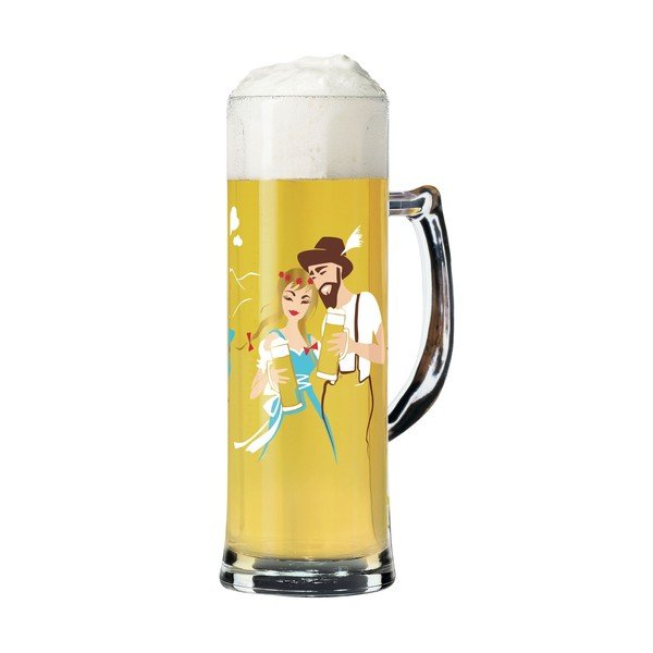 Set pahar din sticlă cristalină pentru bere și 5 suporturi pahare Ritzenhoff Amdrea Arnolt, 596 ml