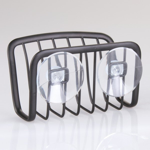 Suport metalic cu ventuze iDesign Axis, 6,5 x 14 cm, negru-image-1