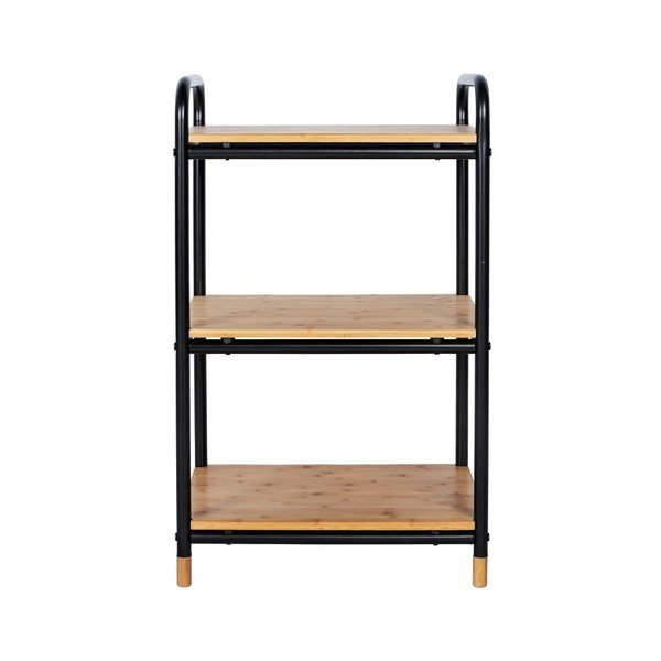 Etajeră de baie neagră/în culoare naturală din metal 42x69 cm Loft – Wenko-image-2