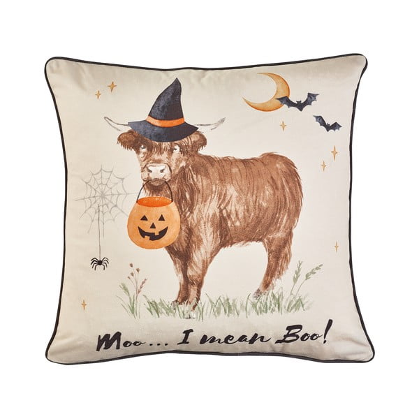 Pernă decorativă 45x45 cm cu model de Halloween Halloween Highland Cow – Catherine Lansfield