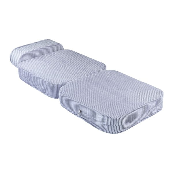 Fotoliu de copii albastru cu tapițerie din catifea reiată Flip – Wigiwama-image-2