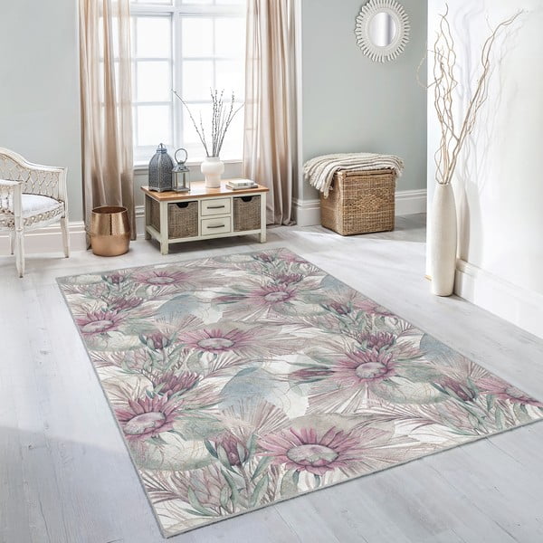 Covor mov/gri lavabil 160x230 cm Dusty Flowers – Mila Home-image-2