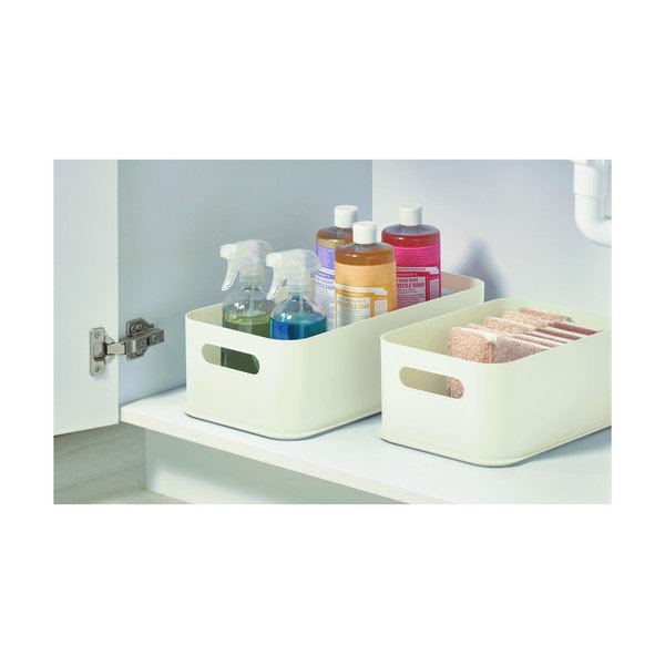 Cutie depozitare iDesign Eco Handled, 21,3 x 43 cm, alb-image-4