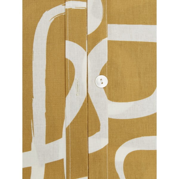 Lenjerie de pat din bumbac percale Westwing Collection Malu, 135 x 200 cm, galben-alb-image-4