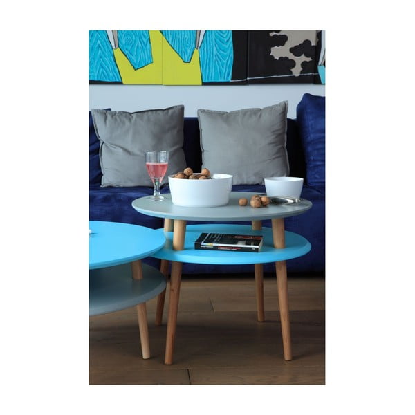 Măsuță auxiliară Ragaba UFO Ø 45 cm, gri deschis-image-2